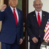La rencontre entre Donald Trump et Benjamin Netanyahu sera la troisième entre les deux hommes en moins de six mois (archives). KEYSTONE/AP/Mark Schiefelbein